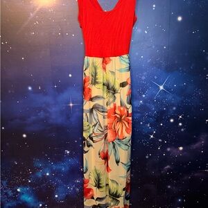 Le Lis Red and Floral Dress